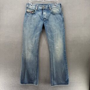 DIESEL Zathan Mens Jeans Wash Button Fly 008AT Bootcut Denim 32W 32L Italy